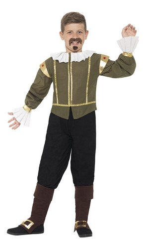 Disfraz De William Shakespeare Medieval Renacimiento Niños 