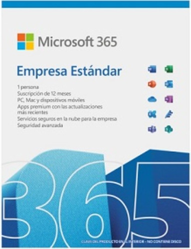 Microsoft 365 Empresa Estandar. - 1 Año - 1 Usuario (5 Disp)