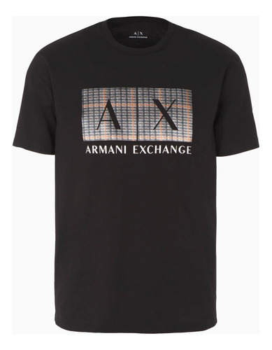 Playera Armani Exchange Negra Con Logo Alx Original 