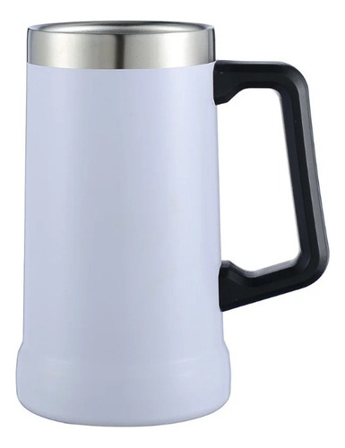 Caneca Térmica Inox Com Alça Bebida Gelada Capacidade 700ml Cor Branco Lisa