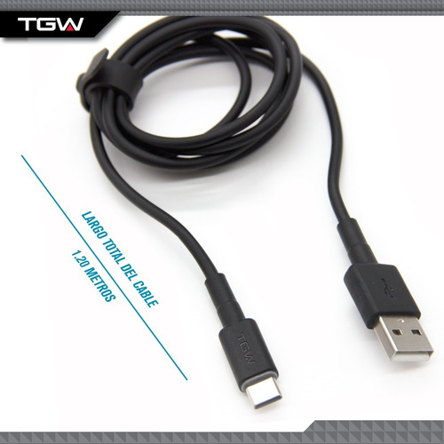 Imagen 3 de 10 de Cable Usb A Usb Type-c Tagwood 1,8 Mts