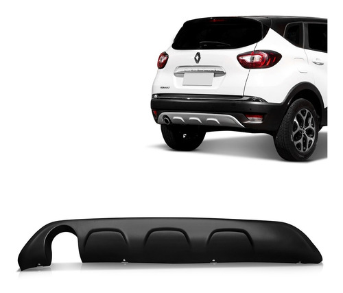 Saia Spoiler Parachoque Traseiro Captur 2017 2018 2019 Preto