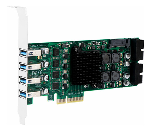 Tarjeta De Expansión Pci-e A Usb 3.0 De 8 Puertos, 4 Canales