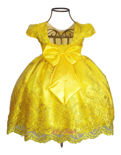 Imagem 4 de 4 de Vestido Infantil Bela E A Fera Realeza Luxo
