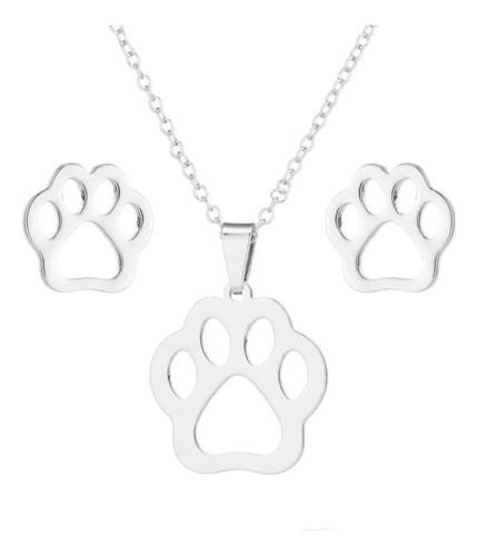 Conjunto De Joyas 3 Piezas Patitas Perro Lindo Importado 