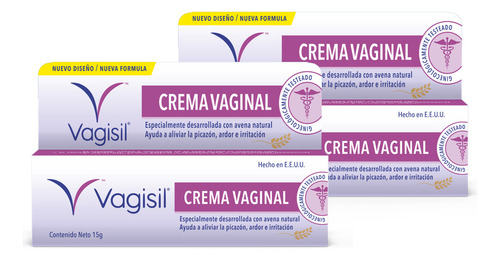 Kit 2 unidades Crema Vaginal Vagisil Previene la Irritación con Avena y Manteca Karité por 15g c/u