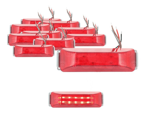 10 Plafones 10 Led Lateral Alta Baja Tractocamion 12-24v F
