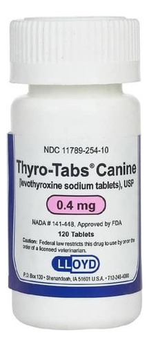 Thyro Tabs Canine 0.4 Mg Frasco 120 Tabletas