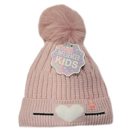 Gorro Influencer Infantil Interior Forrado Y Con Pompon 