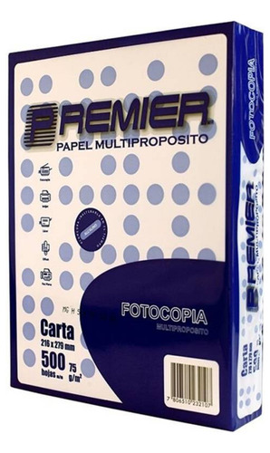 Papel Fotocopia - Carta 500 Hjs / 75 Gr Premier