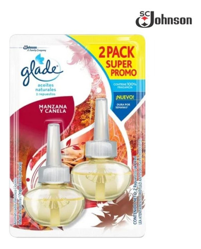 Glade Aceites Naturales Repuesto X2 21 Ml Manzana Canela