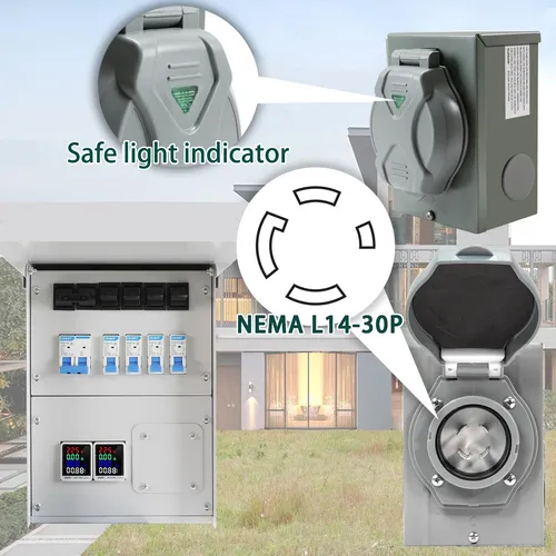 Kit Interruptor Transferencia 6 Circuitos 30a Con Pantallas