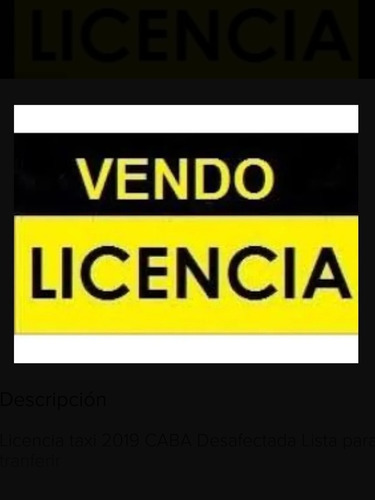 Licencia Taxi/ No Chofer/ No Radio