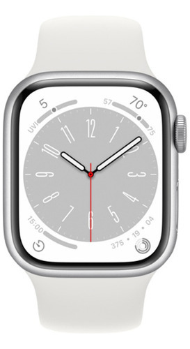 Apple Watch Serie 8 Gps 41mm M/l Caja Plata Sport Band White Color De La Caja Silver Color De La Malla White (blanco)