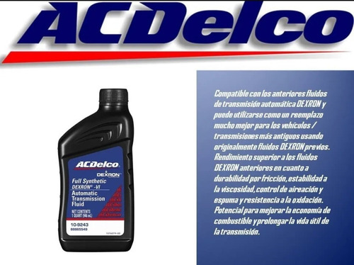 Aceite Dexron 6 Vi Acdelco Full Sintético, Transmisión Autom