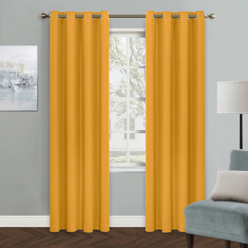 Cortinas Opacas Amarillas Mysky Home Para Salón O Sala De Es