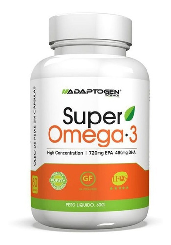 Super Omega 3 Concentrado Adaptogen 720mg Epa 480mg Dha