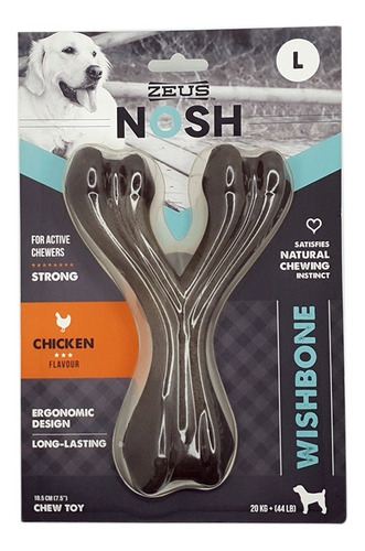 Juguete Zeus Nosh Wishbone Para Perros Sabor A Pollo Talla L