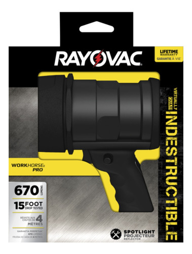 Linterna Potente Rayovac Foco Indestructible +6 Pilas Aa