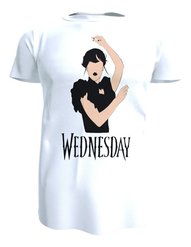 Polera Merlina Wednesday Paso Baile, Unisex, Poliester 