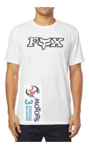 Jm Nuñez Remera Fox Oficial Legacy Vintage Blanca Logo Negro