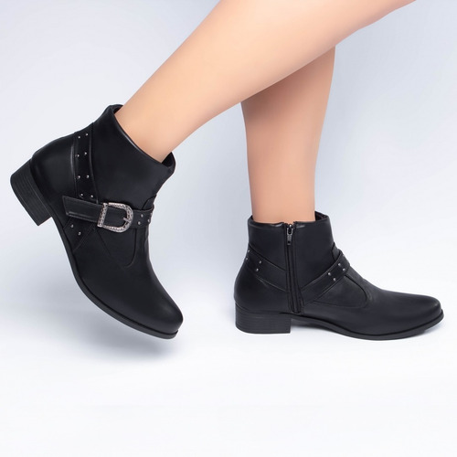 Imagem 4 de 4 de Coturno Cano Curto Salto Grosso Bloco Botas Feminino 2022