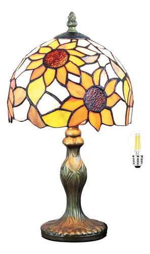 Tiffany Style Lámpara De Mesa Girasol Vidriera Colorida Lámp