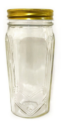 Frasco Vidrio Tarro Ovalado Envase Bote Cristal 460ml 16oz