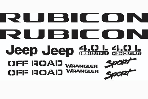 Emblemas Jeep Rubicón Rústicos  Calcomanías Rotuladas