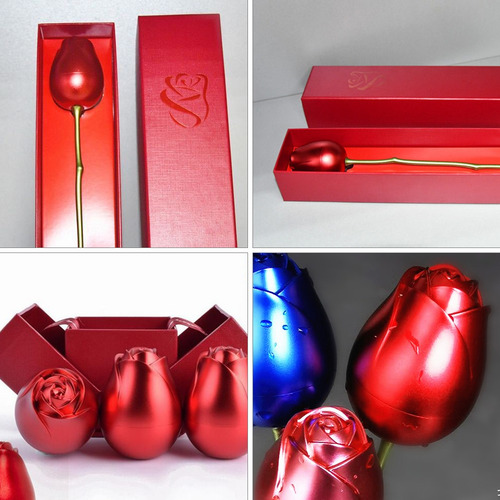 1 Caja De Anillo De Compromiso Con Forma De Rosa, Funda De A