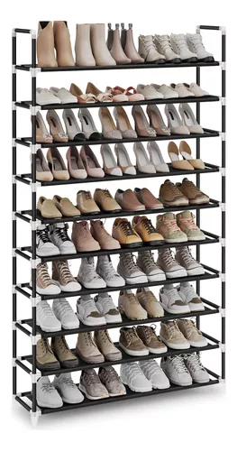 Estante para zapatos Songmics, 10 estantes para 50 pares, torre  organizador, gabinete de almacenamiento de zapatillas