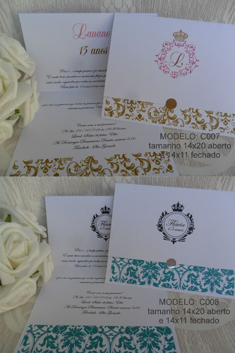 Imagem 10 de 10 de Lindo Convite De Casamento Barato (50un)