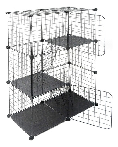 Uyoyous Cat Cage Pet Kennel 3-nivel 42.9 Pulgadas Casa Metál