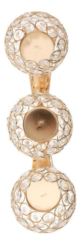 Candelabro De 3 Brazos, De Cristal, Dorado