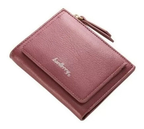 Cartera Billetera Con Monedero Moda Para Mujer Dama Baellery Color Rosa Pálido Diseño De La Tela Liso