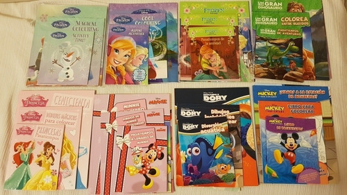 Set Libro Cuento+activida+ Pintar+poster+stickers. Disney Us