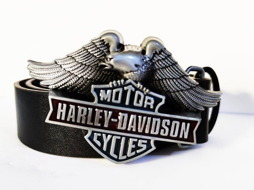 Cinto De Couro C/ Fivela Harley Davidson Moto Carro Encontro