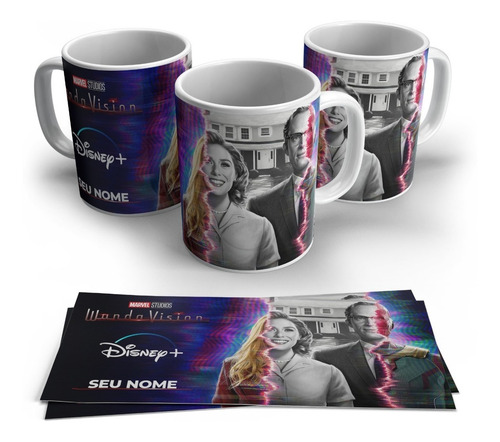 Imagem 2 de 3 de Caneca Personalizada Série Wandavision Com O Seu Nome 325ml