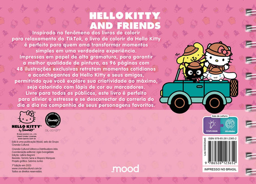 Hello Kitty And Friends - Cozy Coloring Book: Não Tem Subtítulo, De Mood. Tem Série, Vol. 1. Editorial Editora Ciranda Cultural, Capa Dura, Edição 1ª Edição Em Português, 2025