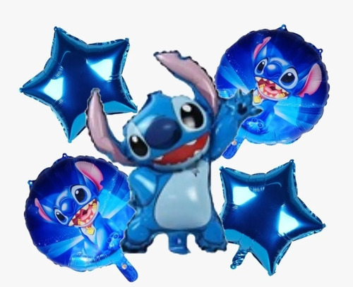 Globos Metalizado Stitch 5 Piezas 