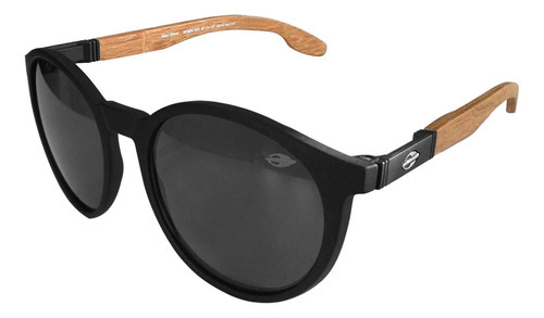 Gafas de sol Mormaii Maui Wood M0124afl01, marco de madera negra, color negro brillante, lente de color gris oscuro, diseño liso