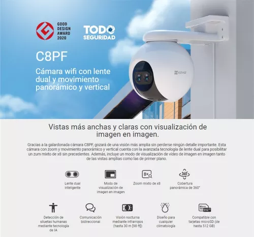 Camara Ip Domo Ezviz 1080p Wifi Exterior Audio Sirena Luz