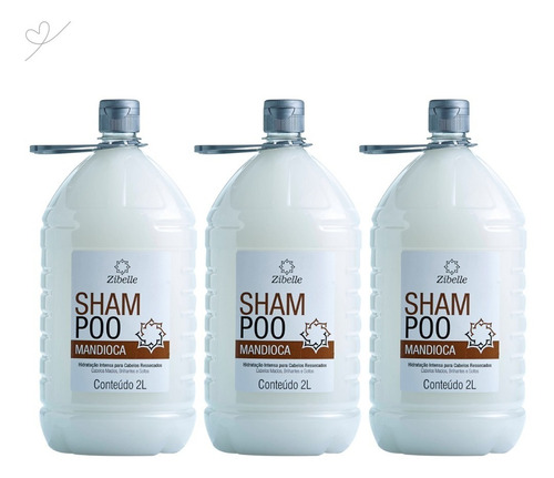 Kit 3 Shampoo Mandioca Maciez E Hidratação Intensa 2l