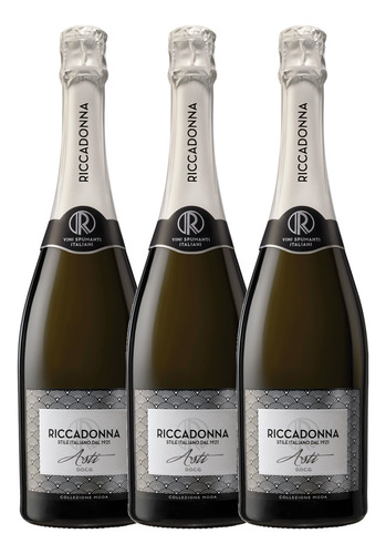 3x Espumante Italiano Riccadonna Asti Dulce 750ml