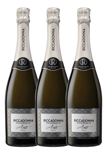 3x Espumante Italiano Riccadonna Asti  Dulce 750ml