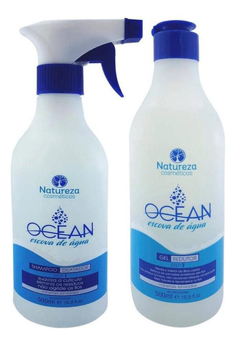 Escova Progressiva De Água Ocean 2x500ml Natureza Cosméticos