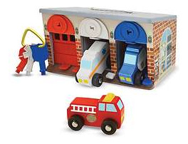 Autos De Madera Set Pista Garage Rescate Melissa&doug