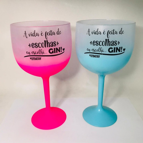 Imagem 6 de 9 de 5 Taças De Gin 600ml Acrílico Personalizadas