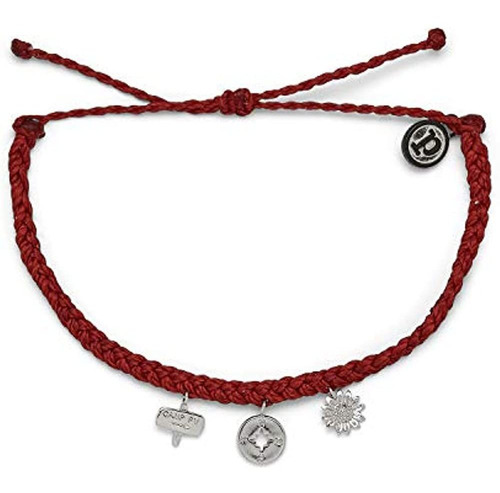 Pulsera Ajustable Pura Vida Silver Happy Camper - 100% Resis