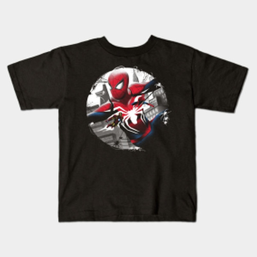 Remera Freekomic Spiderman Niño Adulto Blanca / Negra # C 16